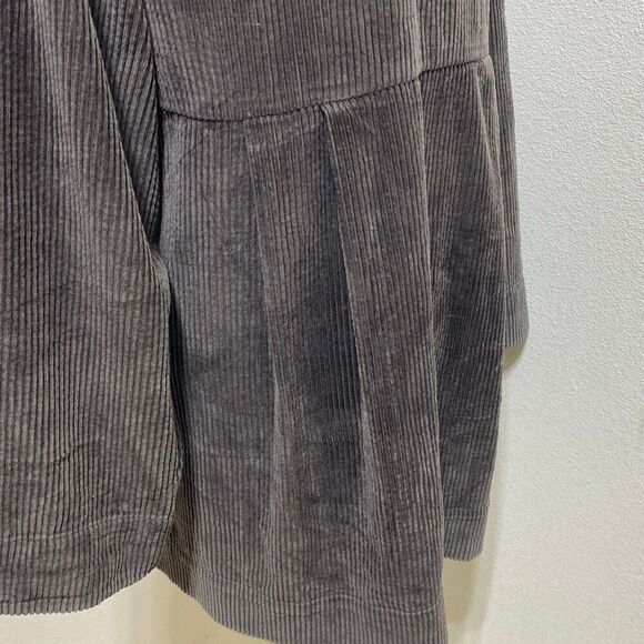 J Jill Corduroy Jacket Long Full Button Front Pockets Mandarin Collar Size Large - Picture 10 of 12